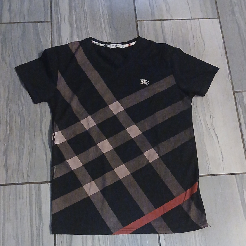 Burberry Black and Brown Short Sleeve Tee